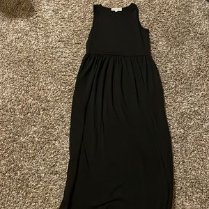 girls long black dress